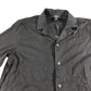 Cuban Collar Button Shirt Size Medium Men's Black Cotton