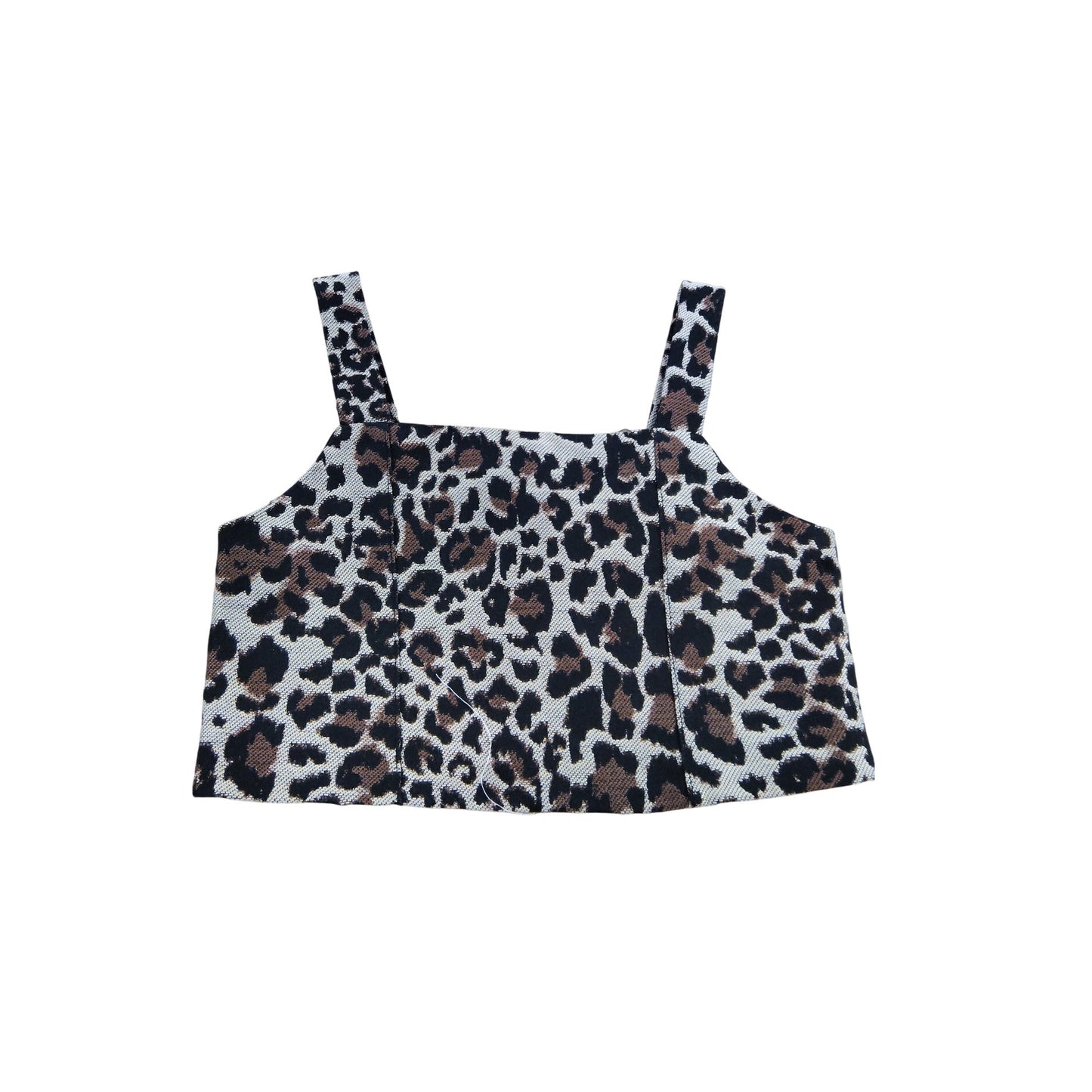 River Island Girls Crop Top Age 11 Leopard Print Adjustable Straps Party Wear