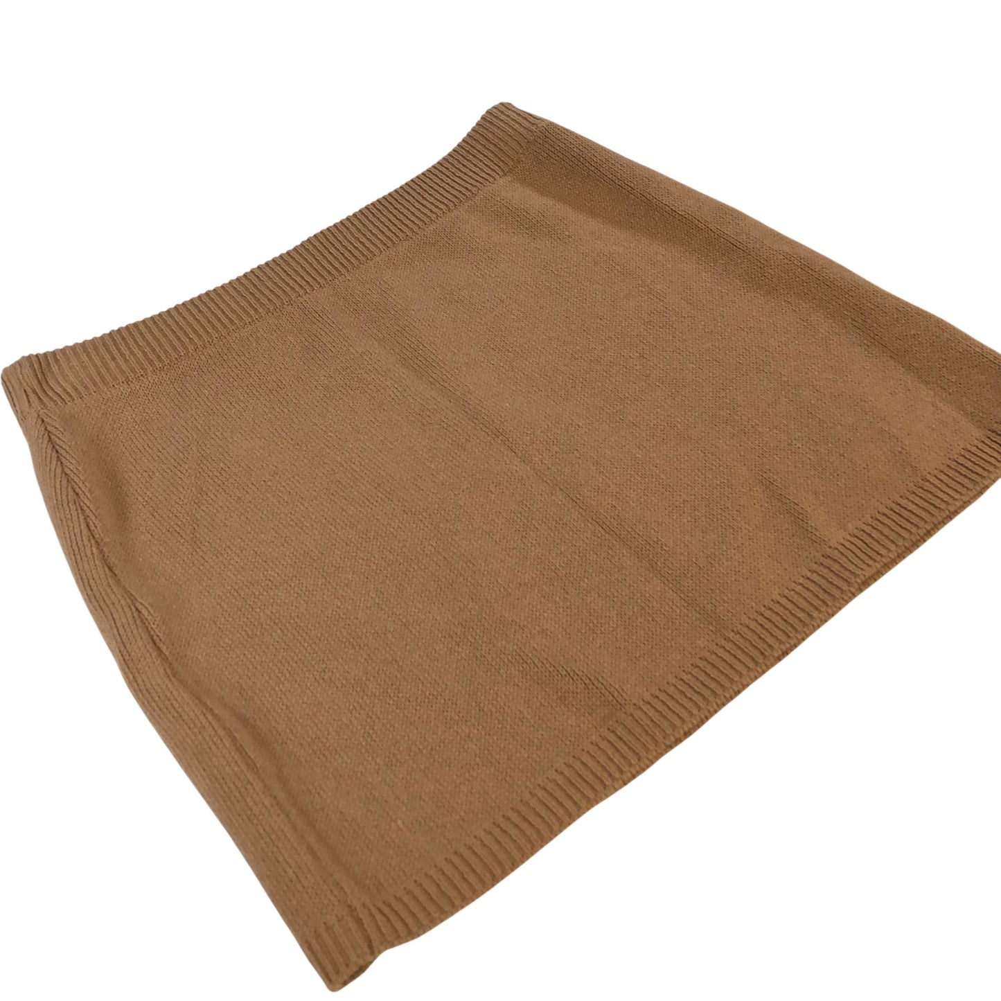 River Island Women's Camel Knitted Skirt Size L Stylish Warm Casual Wear