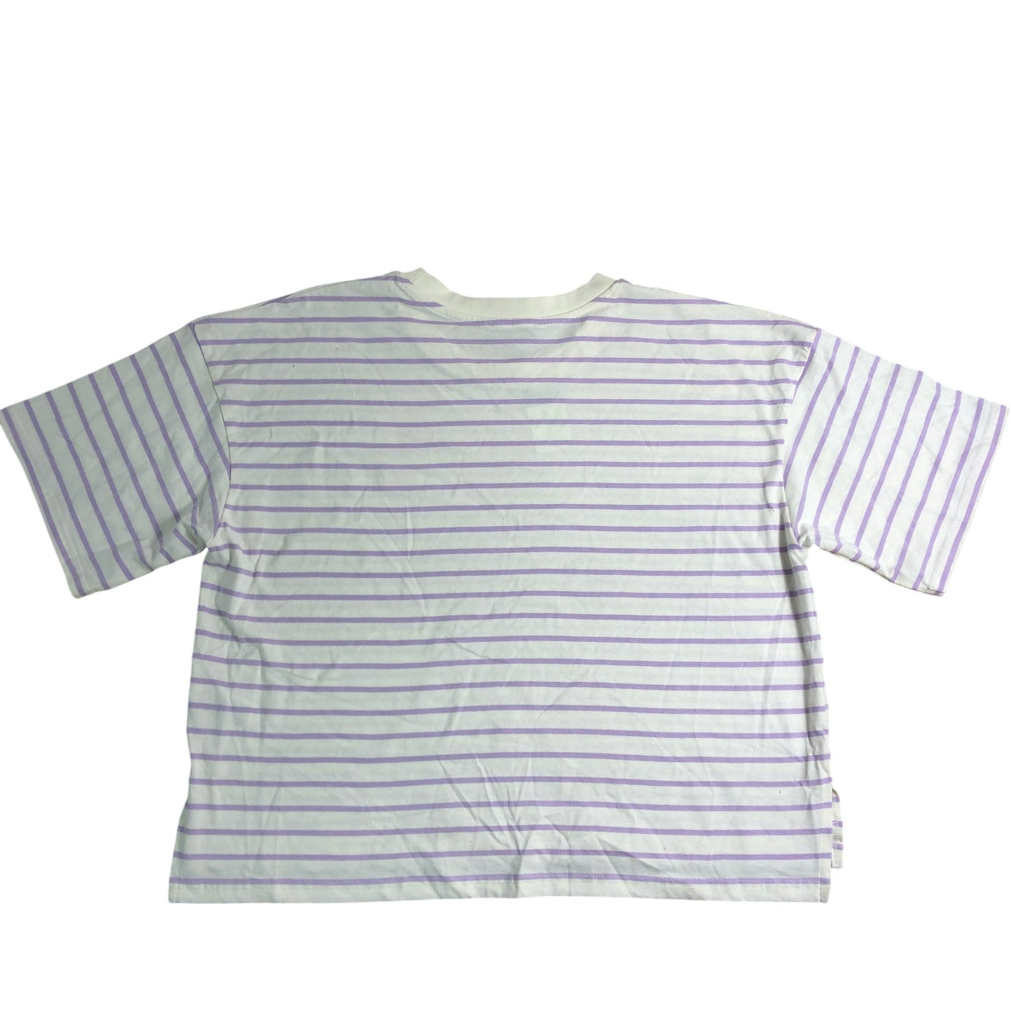 Women's Boxy Fit Over Sized Purple Striped T-Shirt