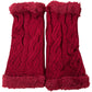 Blurbe Women Fingerless Gloves Red