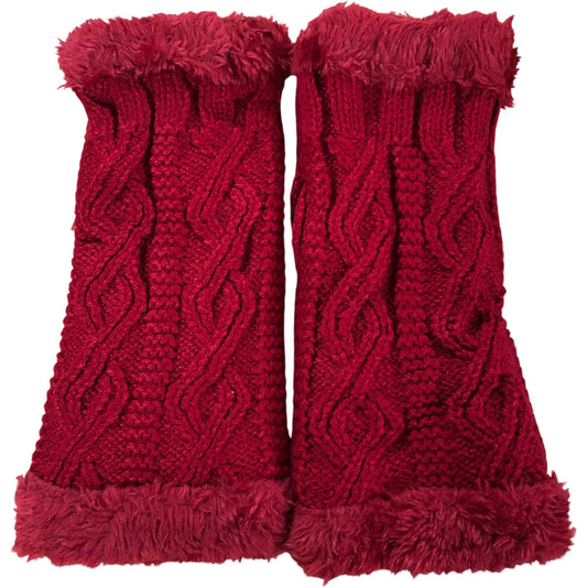 Blurbe Women Fingerless Gloves Red