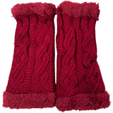 Blurbe Women Fingerless Gloves Red