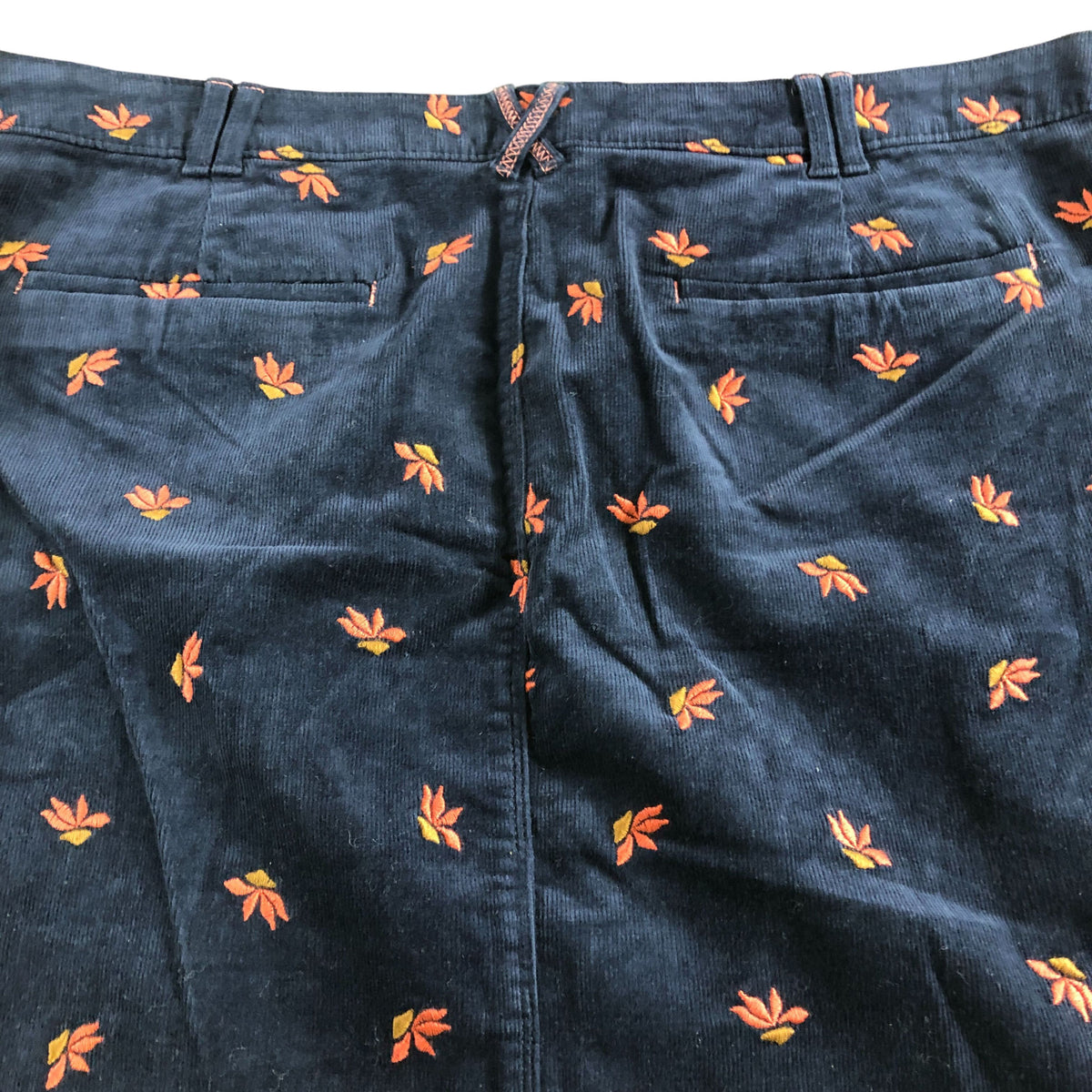 Melody Embroidered Cord Skirt UK24 Women's Navy Multi Floral