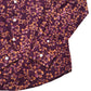 Autumn Floral Print Long Sleeve Shirt Classic Fit Deep Red Size S