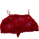 River Island Women's UK L Red Embroidered Crop Top Size 14