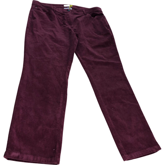 Brooke Straight Cord Trousers UK18 Mid Plum Organic Cotton