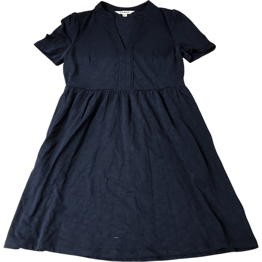 Short Sleeve Dress Women's Navy Blue Tencel Cotton Blend UK8