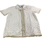 Avant Garde Dark Taupe Patterned Short Sleeve Shirt - Size Large