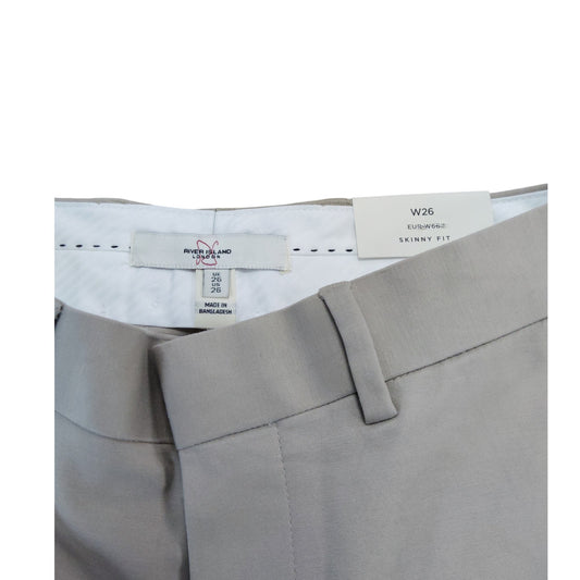 River Island W26 Skinny Fit Chino Shorts Light Grey New with Tags