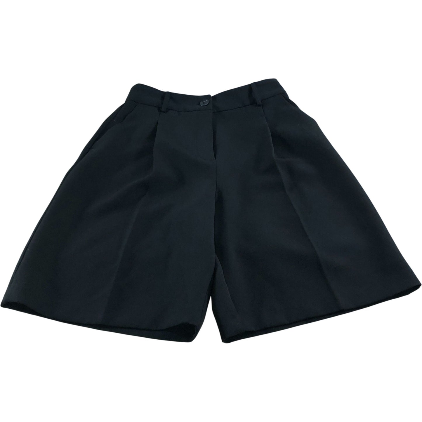 River Island High Waisted Shorts UK8 Women's Black Polyester Blend Casual