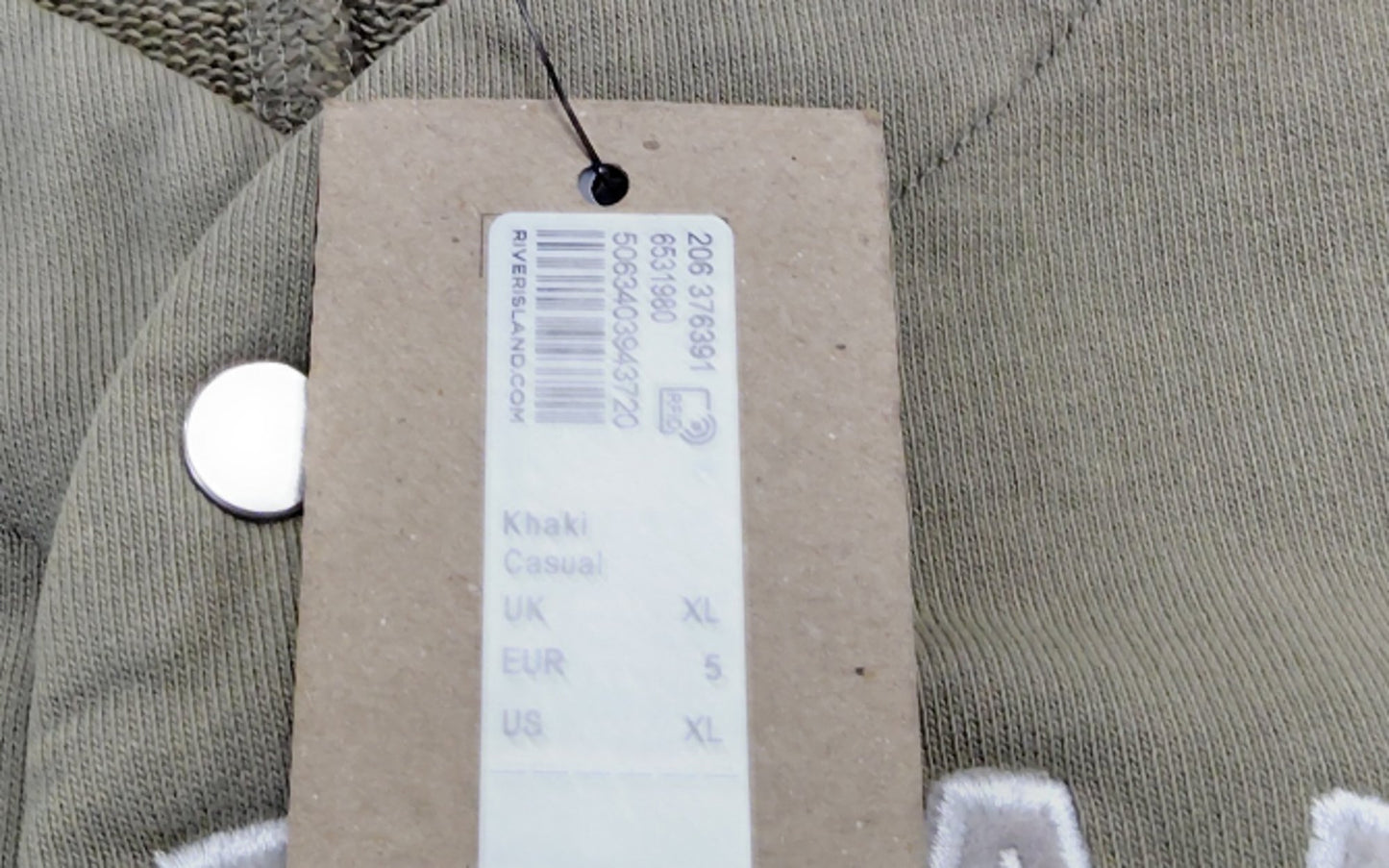 River Island Essentialism 1974 Khaki Casual Shirt Size XL Men's