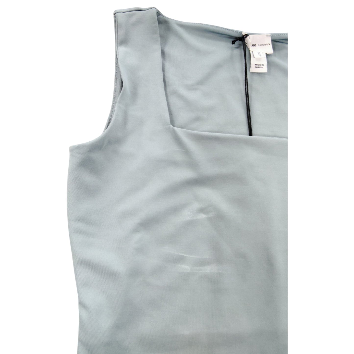 River Island Light Blue Bodysuit UK6 Women's Sleeveless Square Neck Design