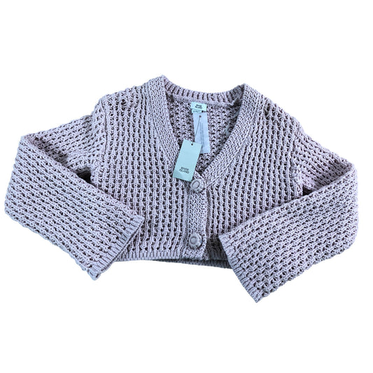 River Island Girls Knitted Cardigan Size Age 7-8 Pink with Button Closure
