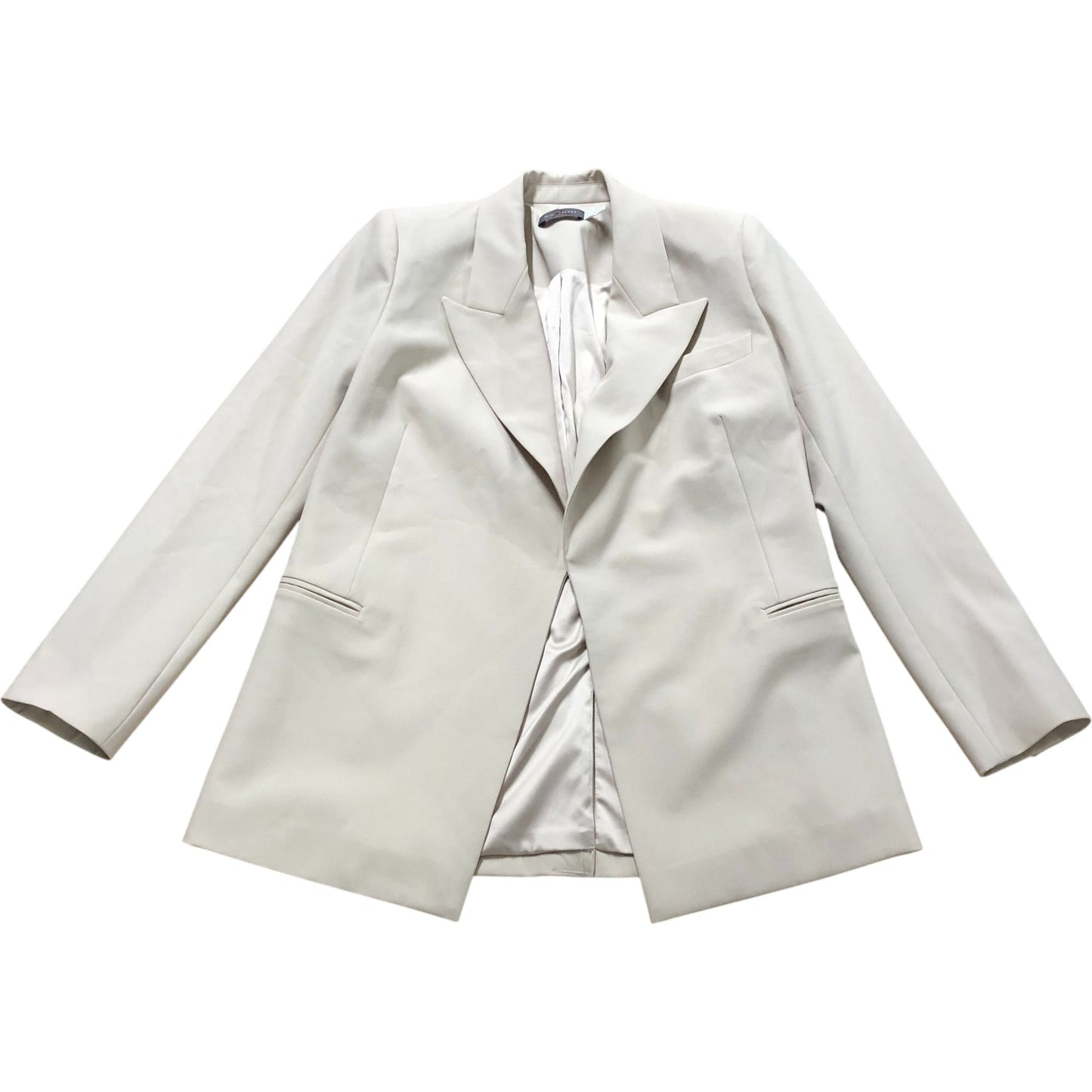 Cream Tailored Open Blazer Jacket Size 6