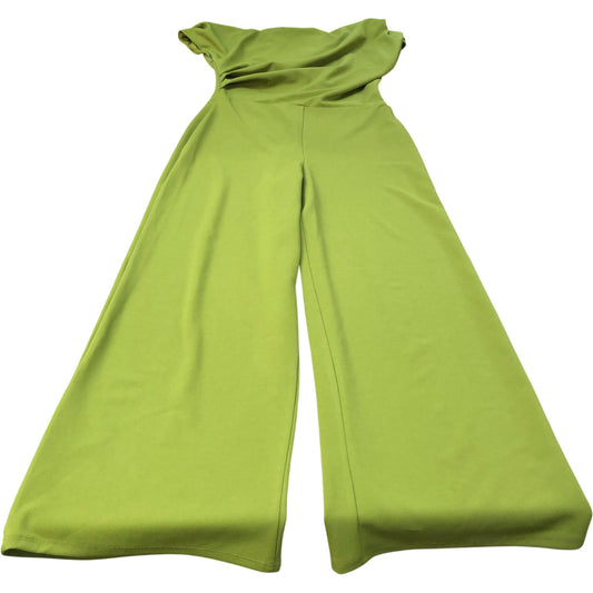 River Island Women's Green Long Jumpsuit Size 12 Polyester Flared Leg