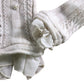 River Island Chunky Knit Sweater Size XS Women's Cream Pearl Detail Layered