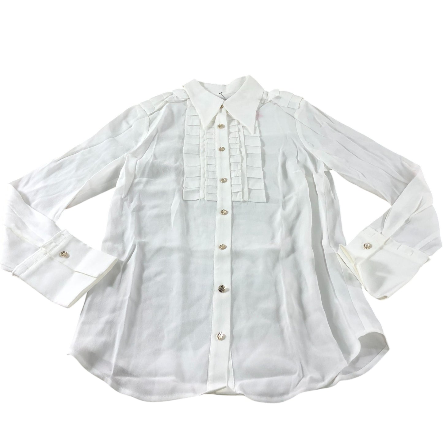 Branded White Long Sleeve Blouse - Size 6