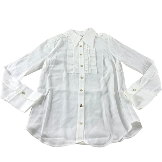 Branded White Long Sleeve Blouse - Size 6