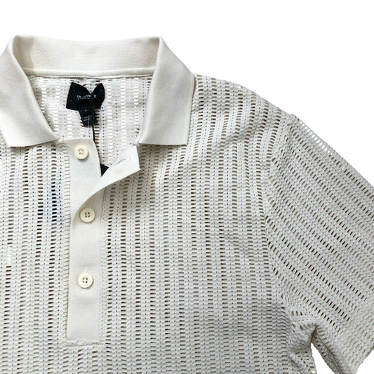 River Island Unplanned Polo Shirt Size S Men's Short Sleeve Lightweight Cream
