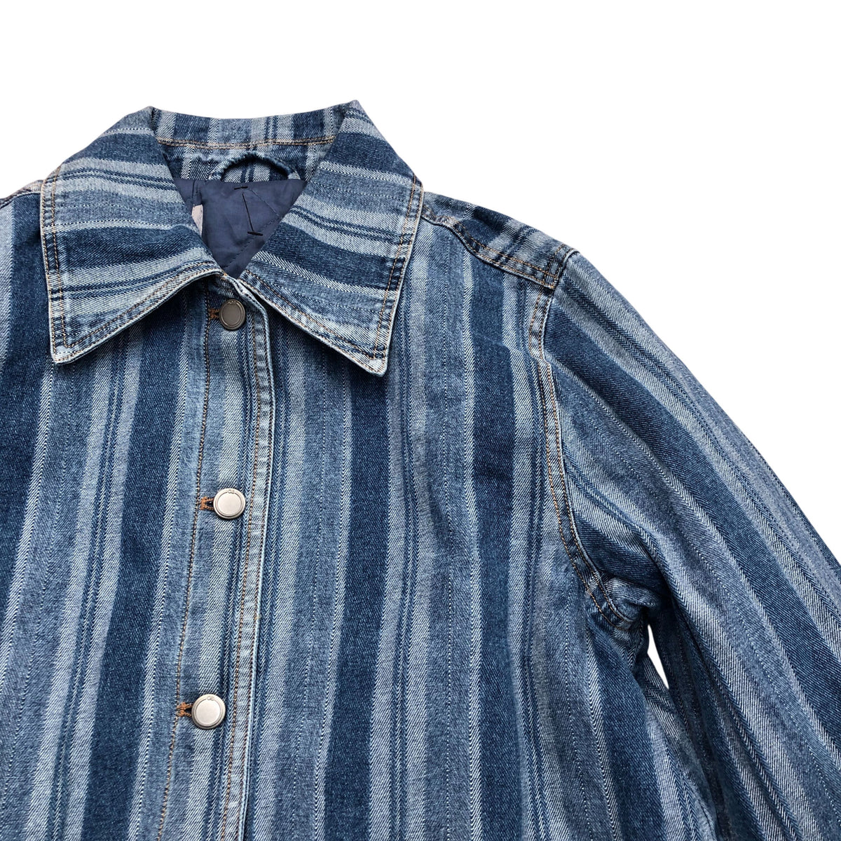 Blue Striped Denim Chore Jacket