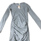 River Island Long Sleeve Wrap Maxi Dress Women's Grey Ruched Design UK8
