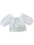 RIVER ISLAND Girls White Embroidered Off Shoulder Blouse Size 9-10 Years