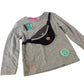 River Island Long Sleeve T-Shirt Kids Grey With Front Pocket 2-3 Years Unisex