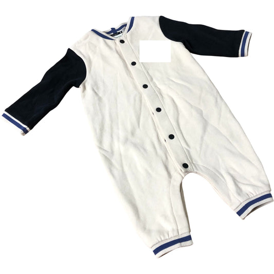 Baby Playsuit 3-6 Months Cotton Beige Black Long Sleeve