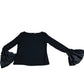 Branded Black Flared Sleeve Top UK 12 Women's