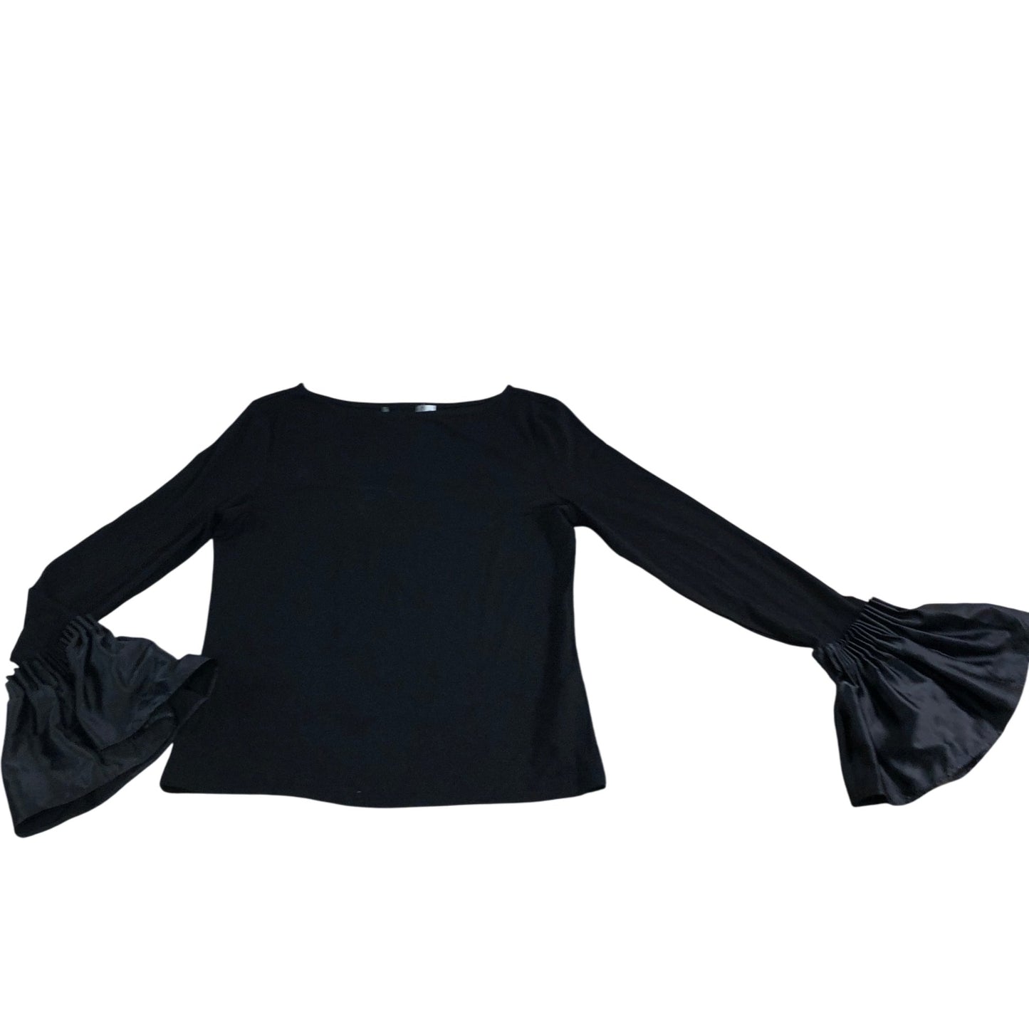 Branded Black Flared Sleeve Top UK 12 Women's