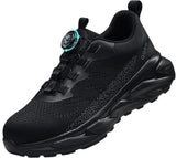 QQSQ LRH-SU7 Steel Toe Cap Safety Trainers Black Lightweight Comfort UK8