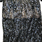 Lipsy Elegant Lace Long Sleeve Dress UK Size 14 Black Sequined Evening Wear