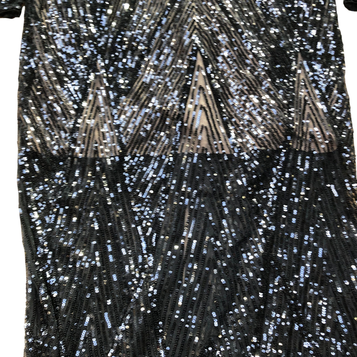 Lipsy Elegant Lace Long Sleeve Dress UK Size 14 Black Sequined Evening Wear