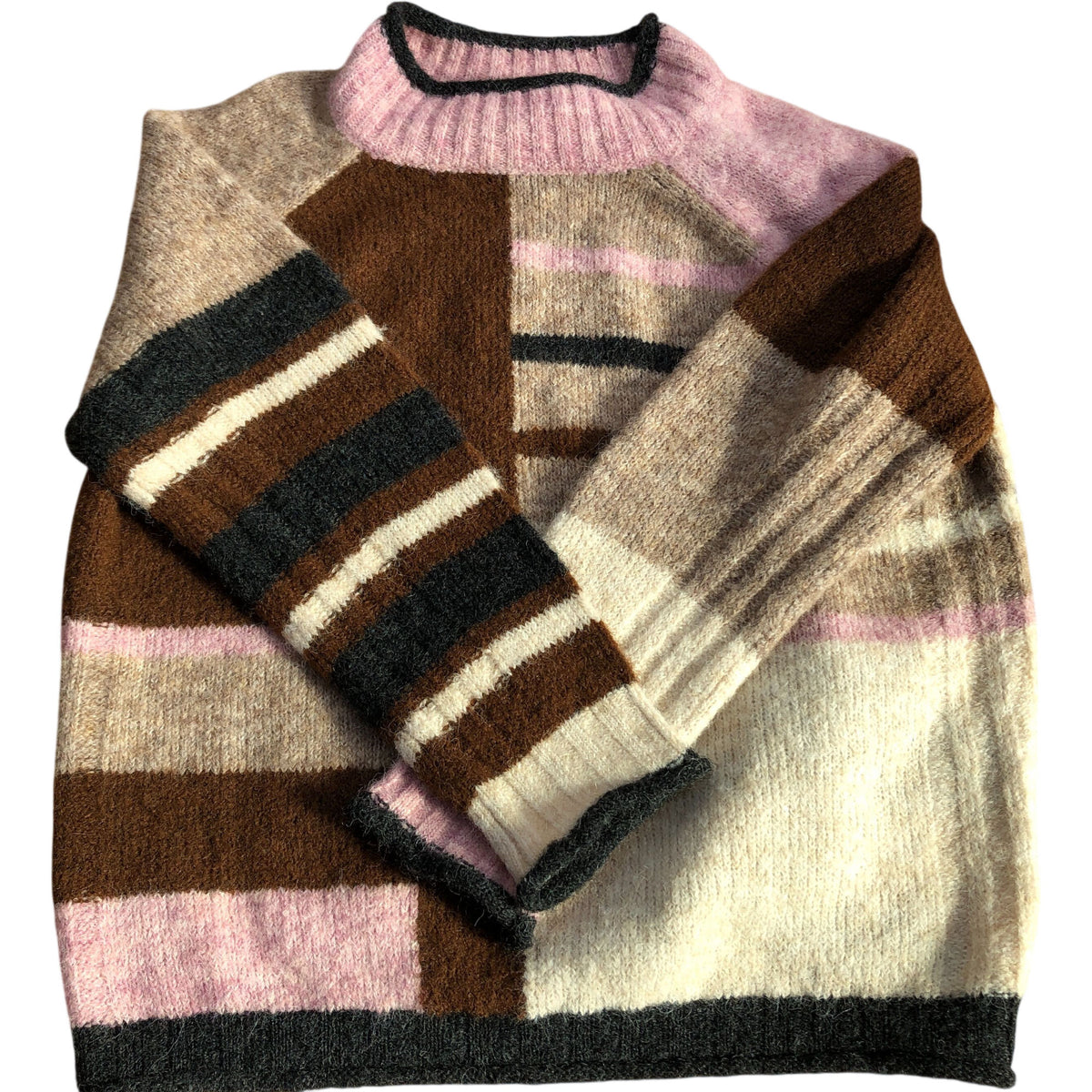 Colourful Block Pattern Sweater Women's Size UK14