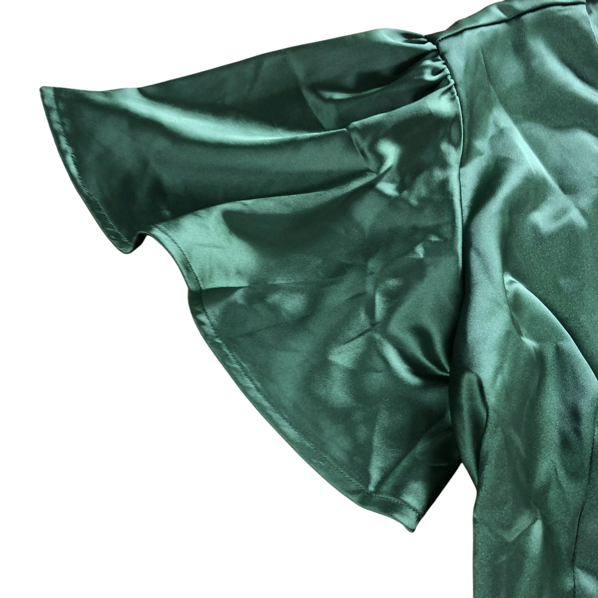 Rewritten Florence Waterfall Dress Size 8 Women's Olive Green Satin Long Dress