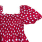 Baukjen Alicia Organic Cotton Smock Midi Dress Crimson Polka Size 18