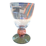Elegant Clear Wine Glass Stylish Design With Pink Details