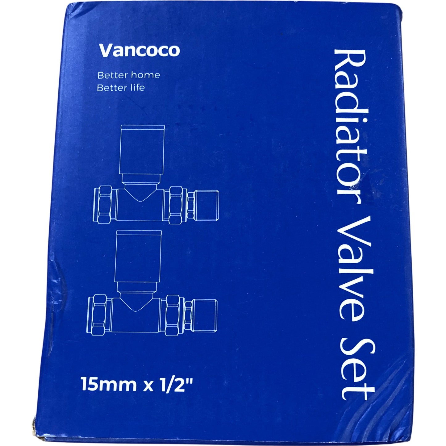 VANCORO Radiator Valve Set 15mm x 1/2 Chrome Finish Plumbing Parts DIY