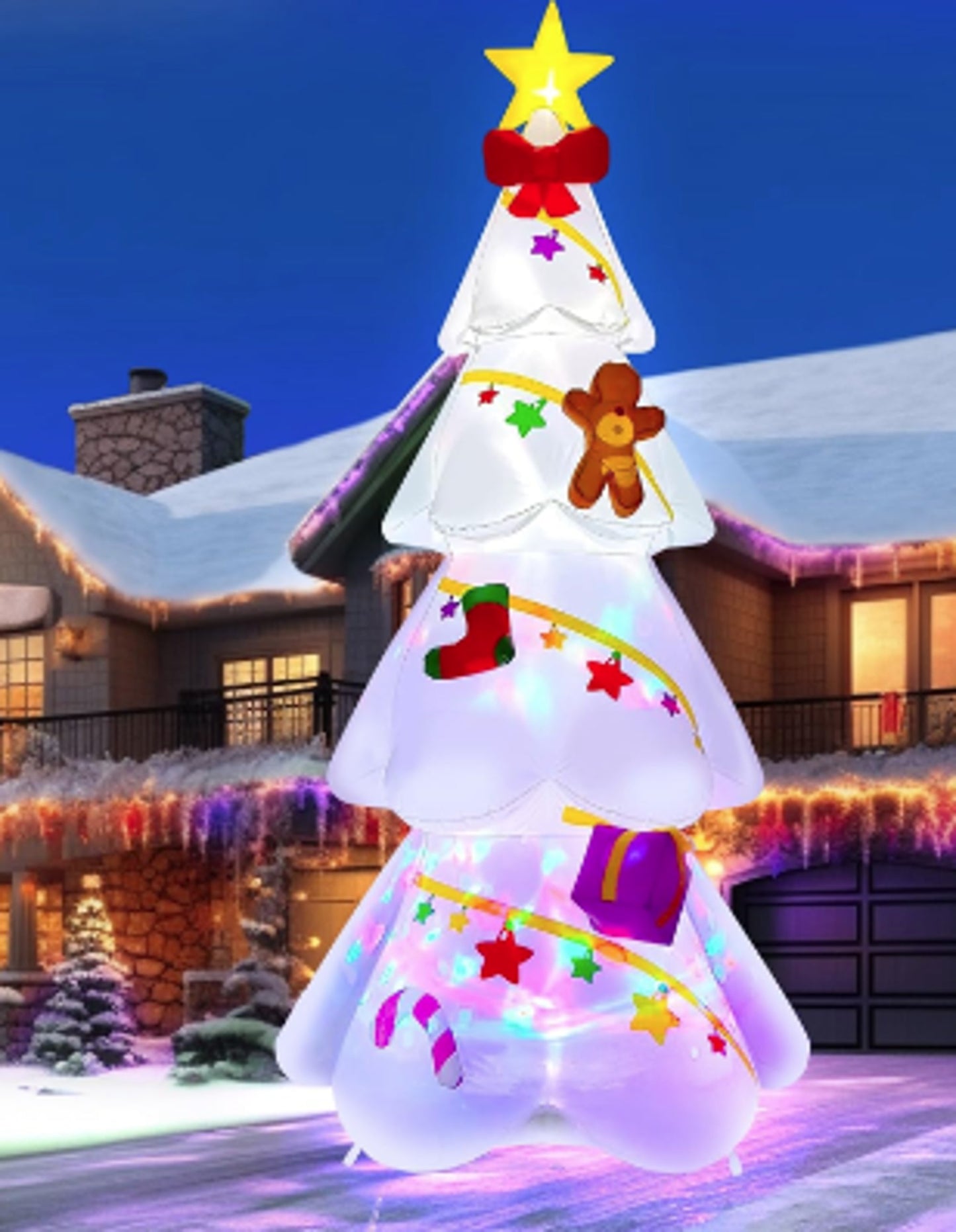 FBANKU 9FT Inflatable Christmas Tree Holiday Decoration New Inflatable Light Up