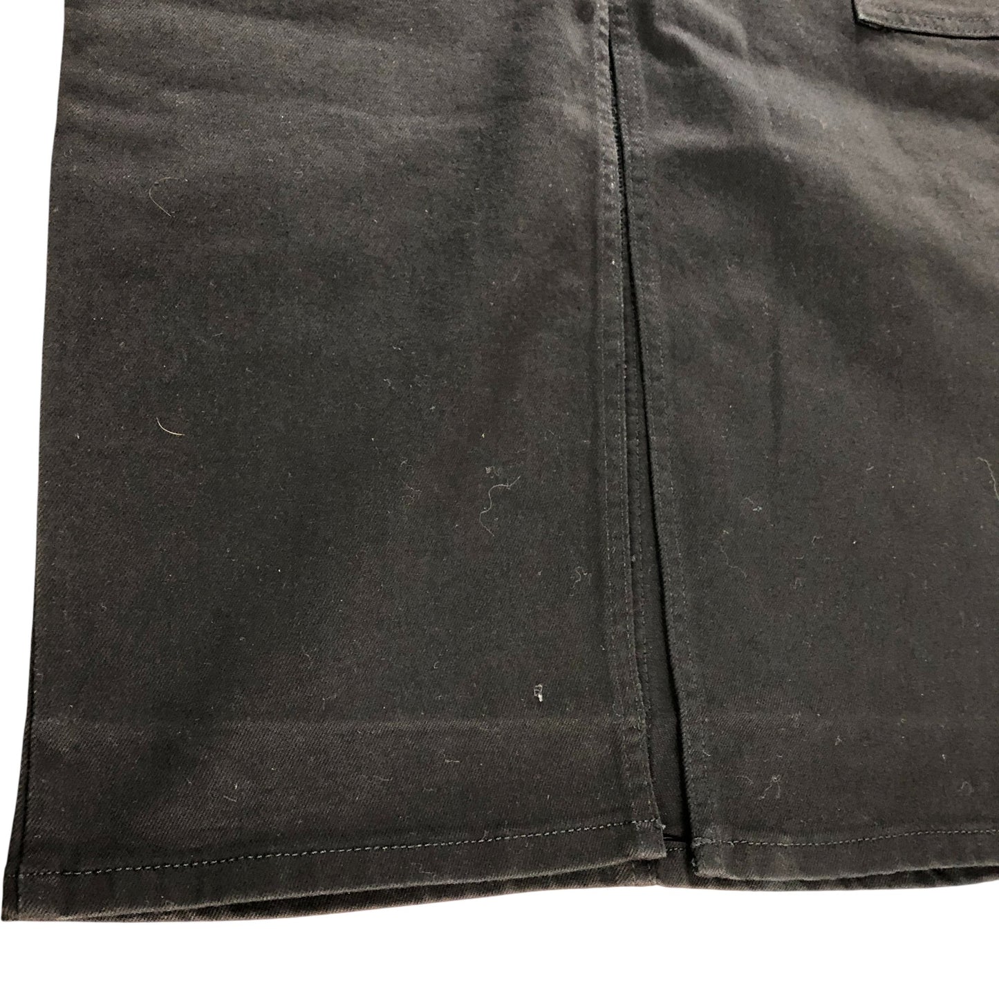 Branded Black Denim Midi Cargo Skirt - Size 6