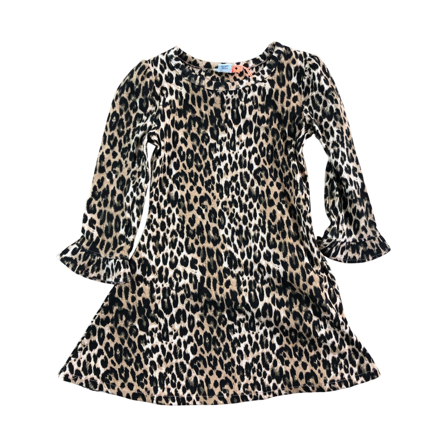 River Island Mini Girls Leopard Print Dress UK 12-18 Months Brown Fashion