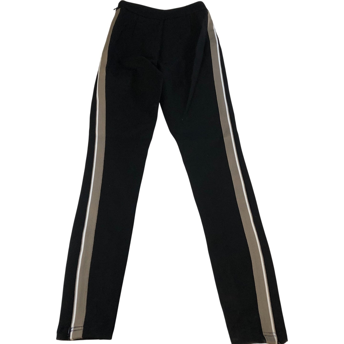 Women's Black Trousers Slim Fit Panel Design UK10
