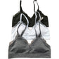Three Pack Wire Free Bralettes Olive Black White