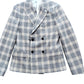 River Island Studios 38R Women's Double Breasted Check Blazer Jacket Grey