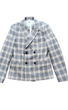 River Island Studios 38R Women's Double Breasted Check Blazer Jacket Grey