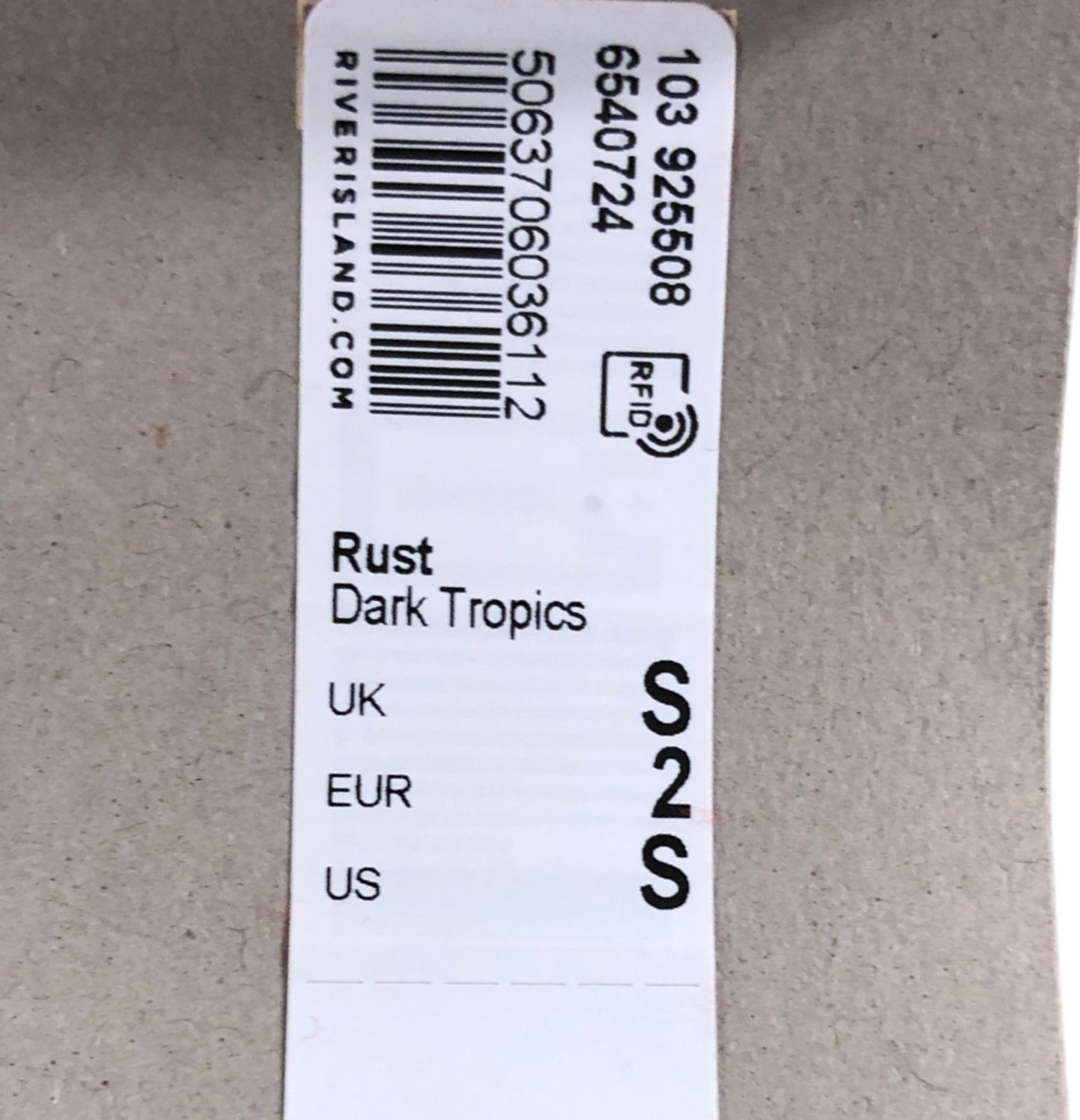 River Island Cropped Top S Rust Dark Tropics Women's Stretchy Stylish Design