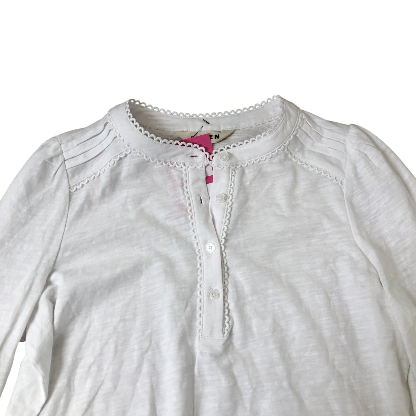 Boden Women's Long Sleeve Top White Cotton Casual Blouse UK6