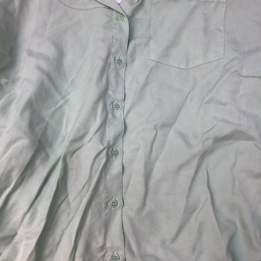 Baukjen Women's Green Shirt UK Size 14 Long Sleeve Pocket Lyocell Casual Top