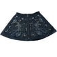 Embellished Bird Design Black Mini Skirt Size 4